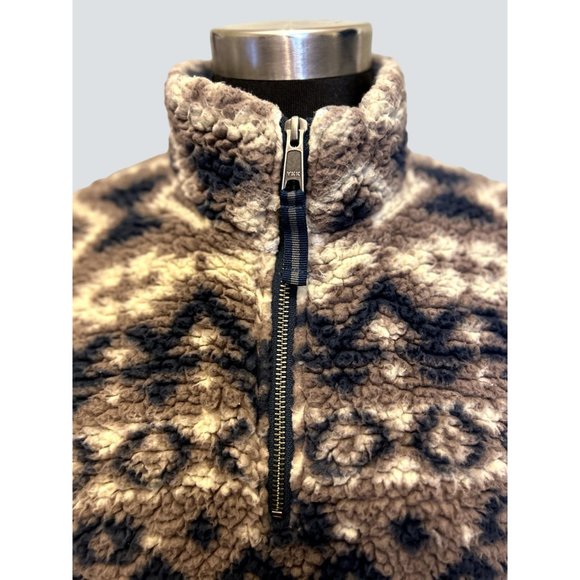 Southern Marsh Women's Small Brown Navy Beige Fleece Pullover Quarter Zipper - Picture 2 of 6